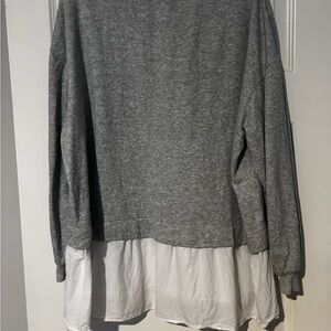 H&M Gray and White Layered Sweater